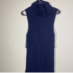 White House black market Navy knit sweater dress sleeveless cowl neck